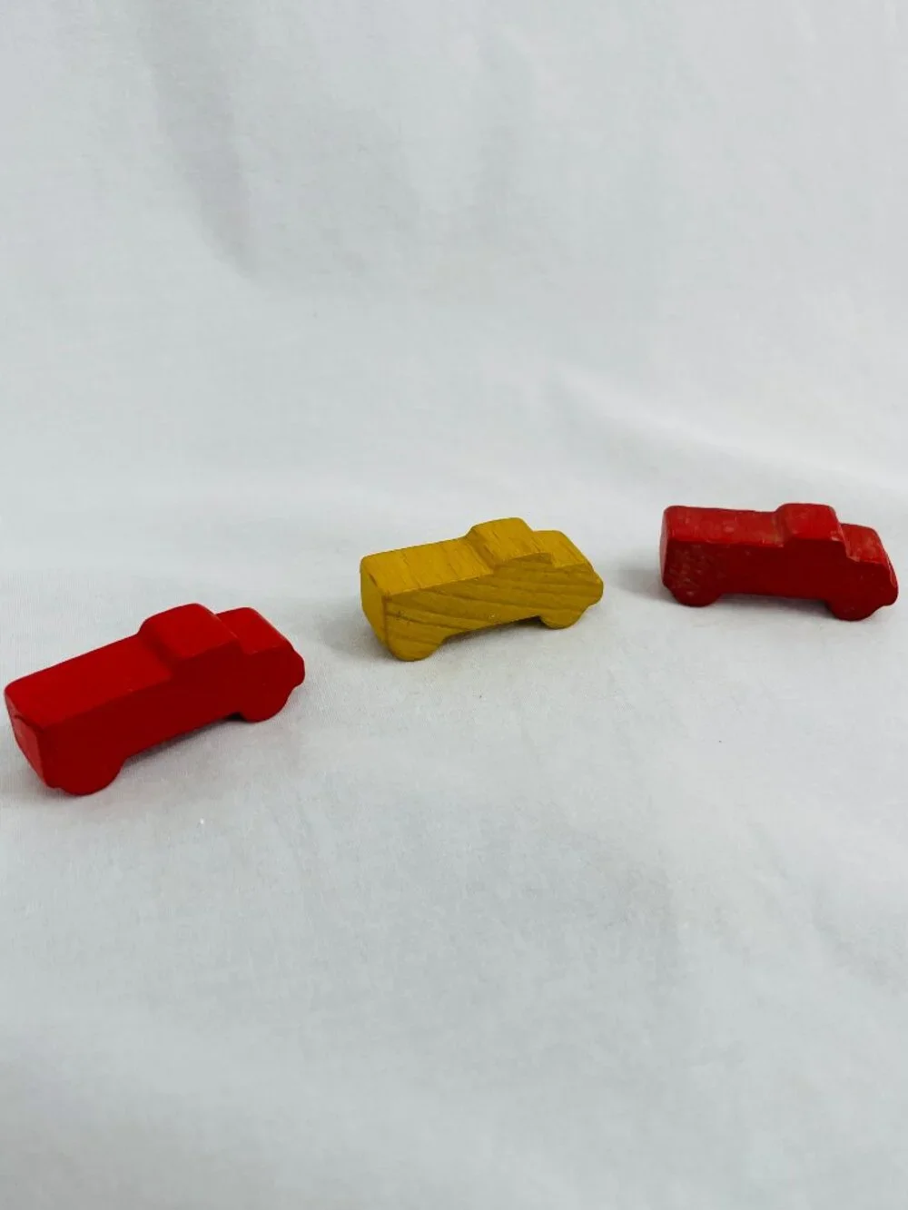 Small Handmade Meeple Wooden Vehicles Bundle (Two Cars and 3 Trucks)